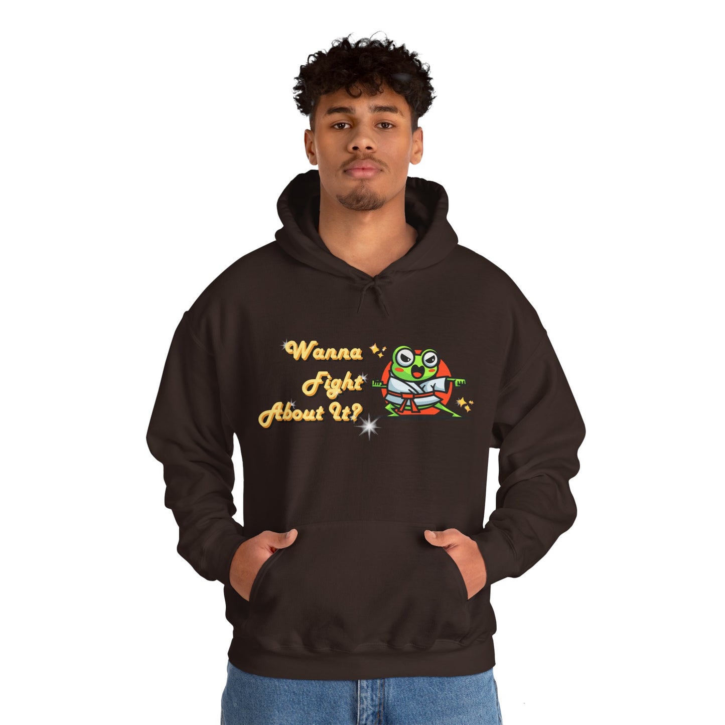 Feeling Froggy "Wanna Fight About It" Unisex Heavy Blend™ Hooded Sweatshirt