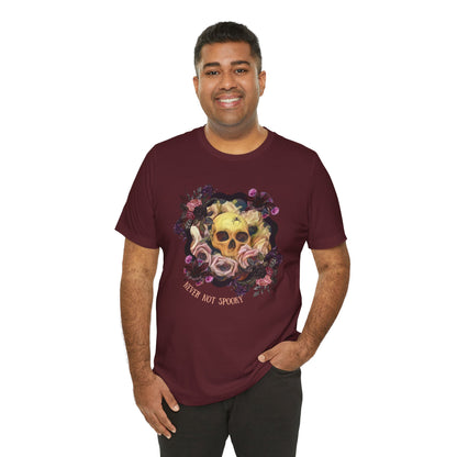 Never Not Spooky - Flower Skull Unisex Jersey Short Sleeve Tee