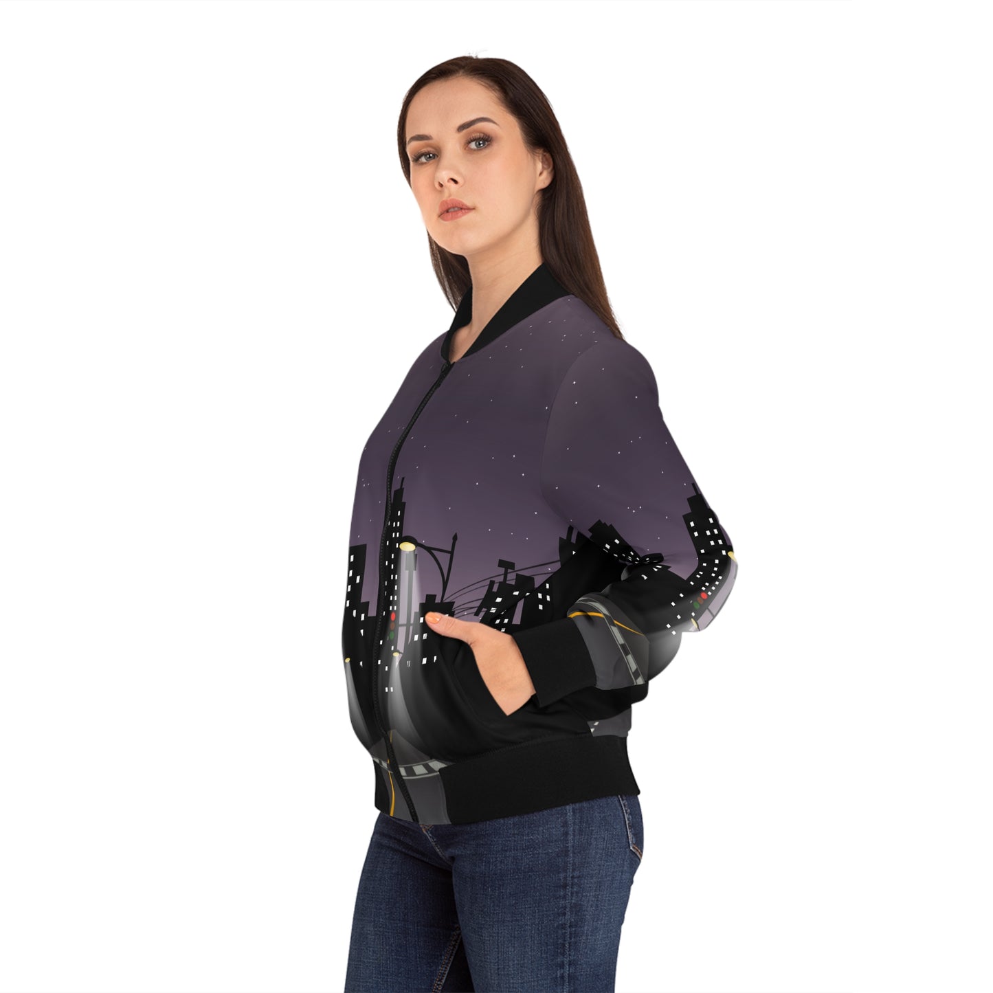 City Lights Women's Bomber Jacket (AOP)