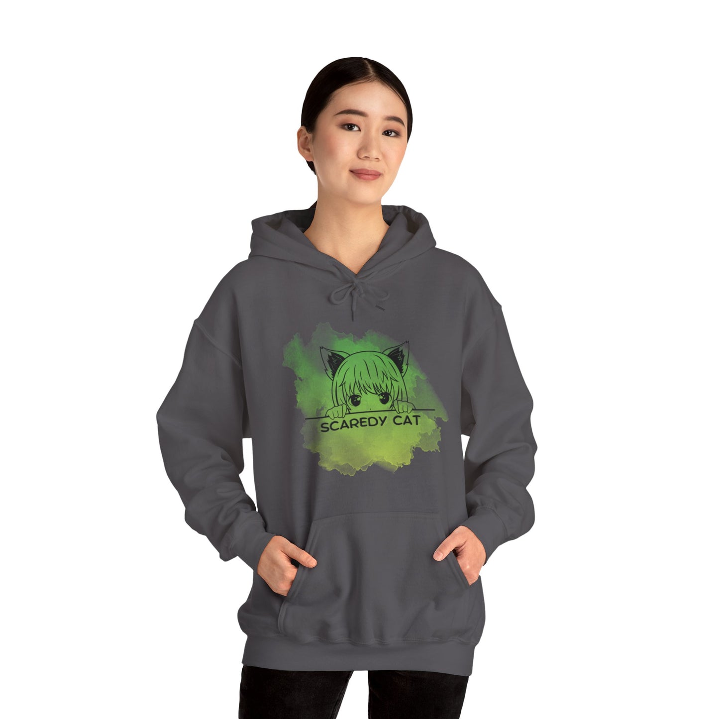 Anime Scaredy Cat Unisex Heavy Blend™ Hooded Sweatshirt