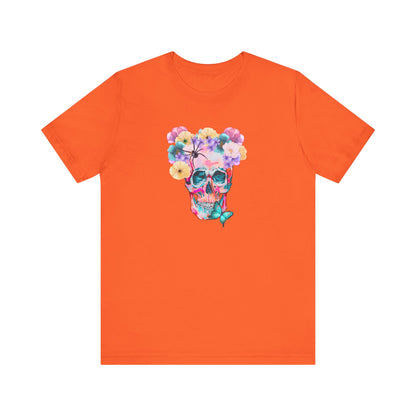 Neon Floral Skull Unisex Jersey Short Sleeve Tee