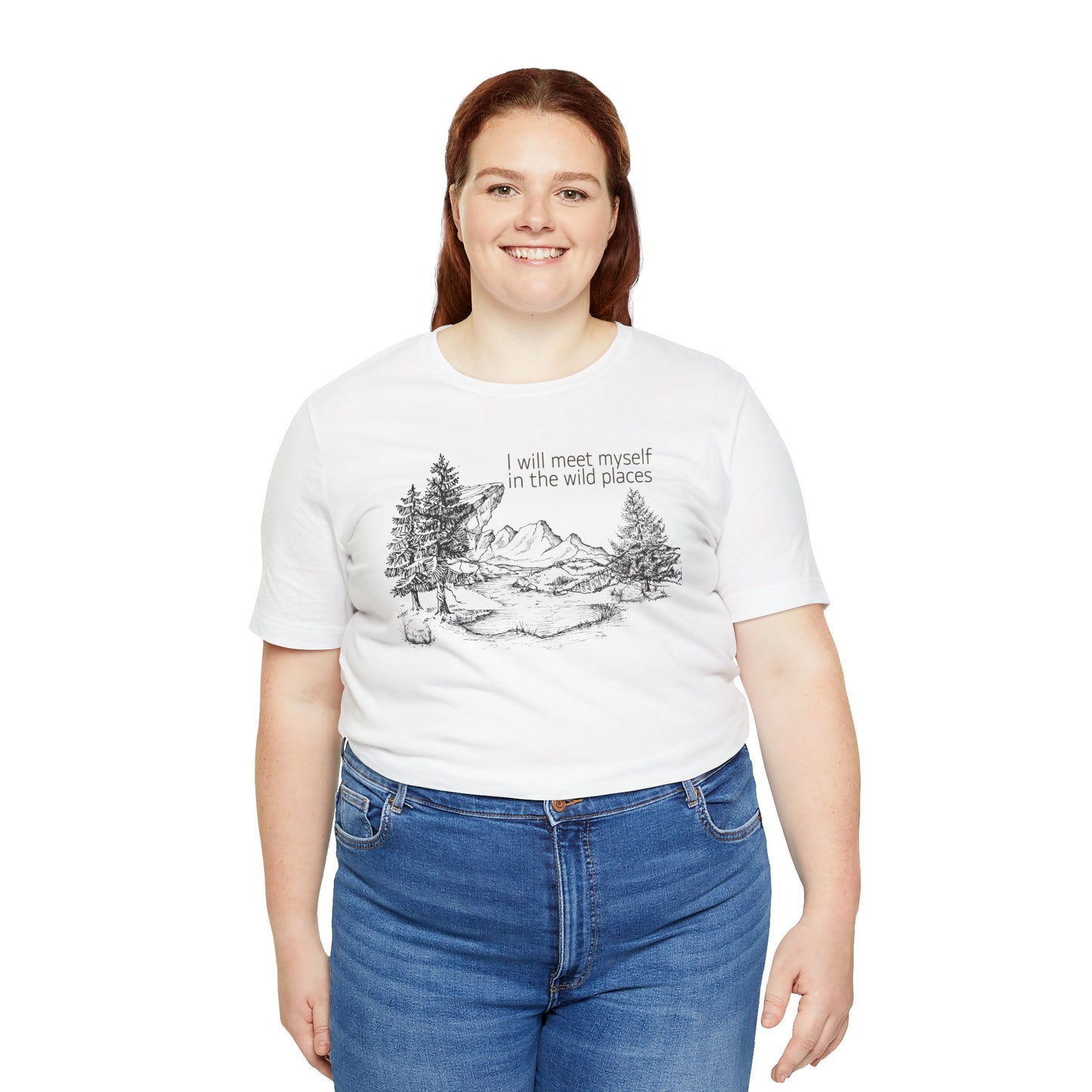 I Will Meet Myself In The Wild Places - Line Drawn Unisex Jersey Short Sleeve Tee