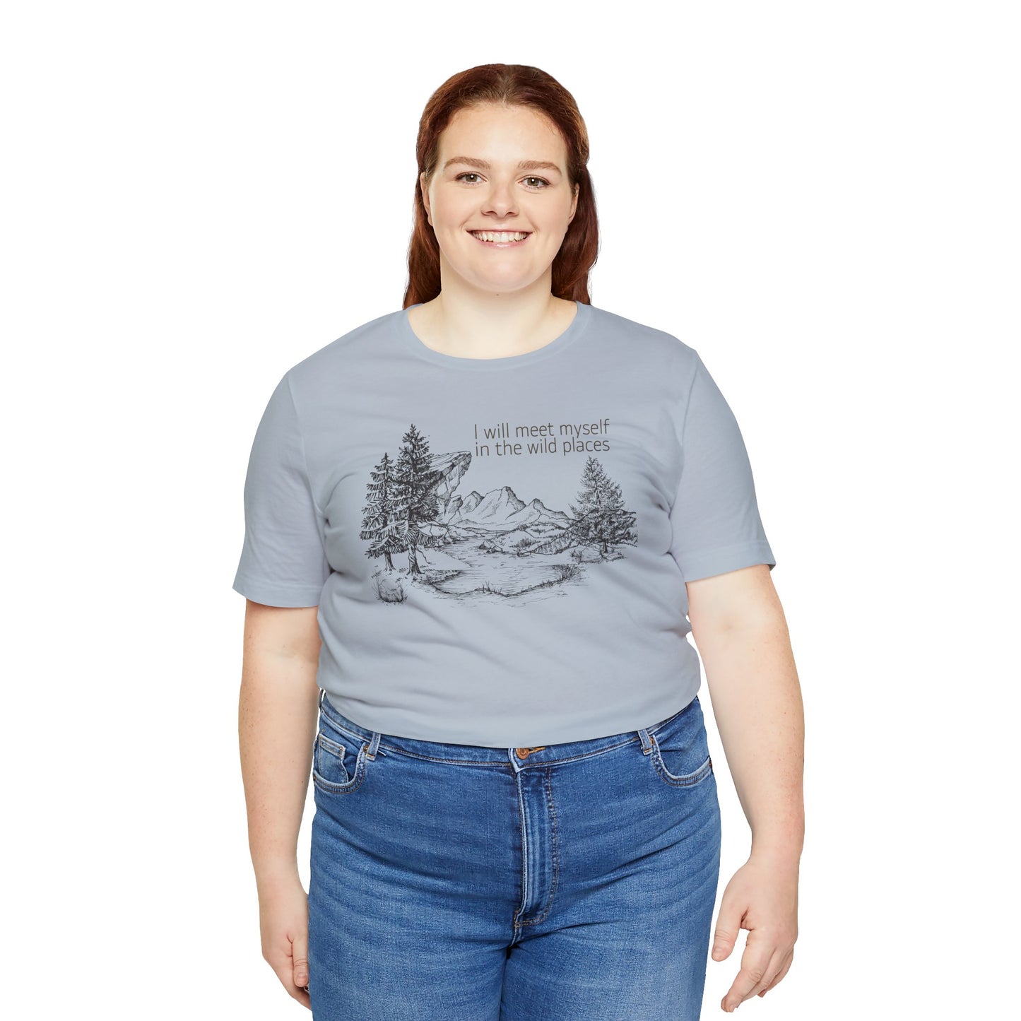 I Will Meet Myself In The Wild Places - Line Drawn Unisex Jersey Short Sleeve Tee