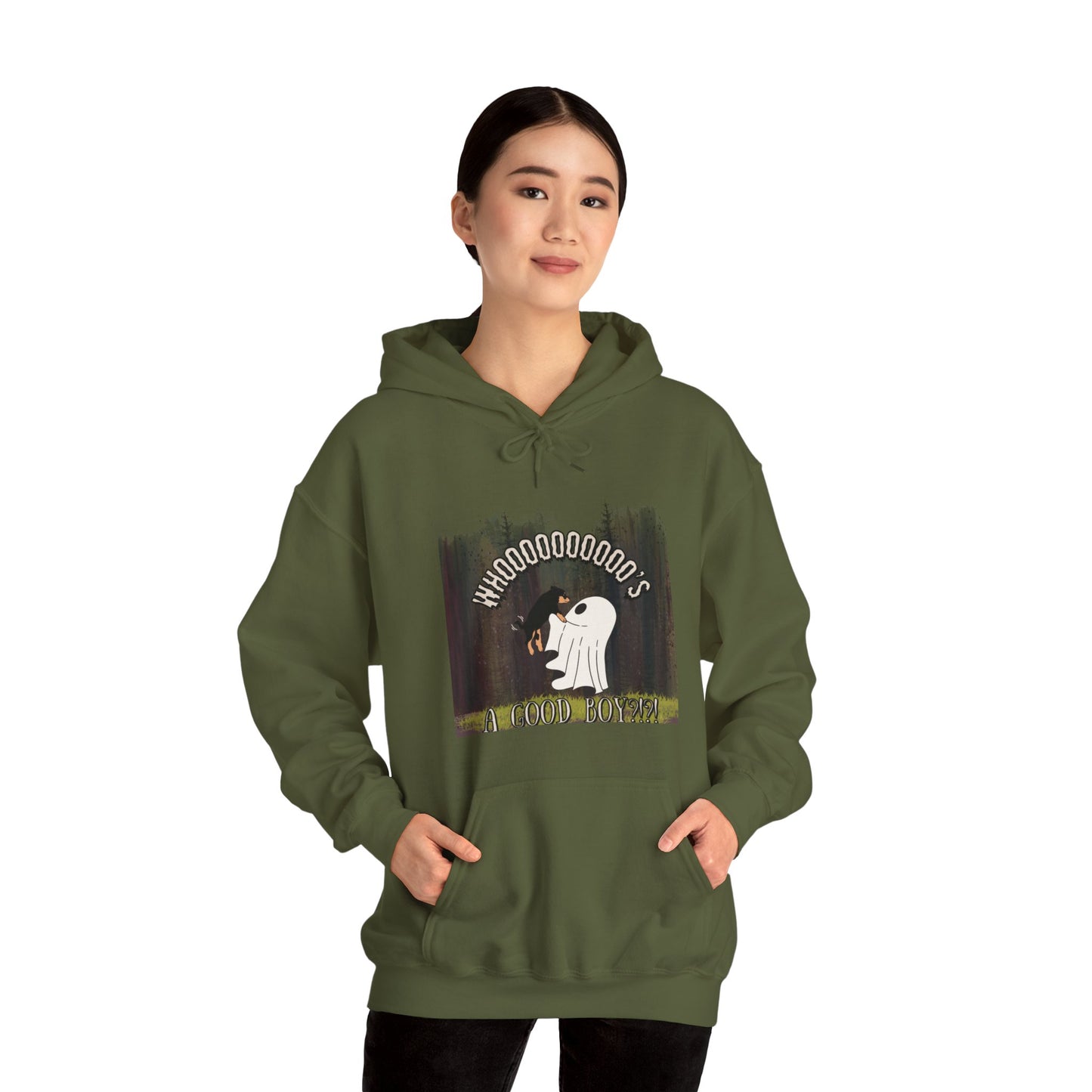 Whooooooo's a Good Boy? Unisex Heavy Blend™ Hooded Sweatshirt