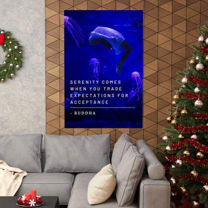 Float like a Jellyfish - Buddha Quote Matte Vertical Posters