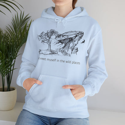 I will meet myself in the wild places - Climber Unisex Heavy Blend™ Hooded Sweatshirt