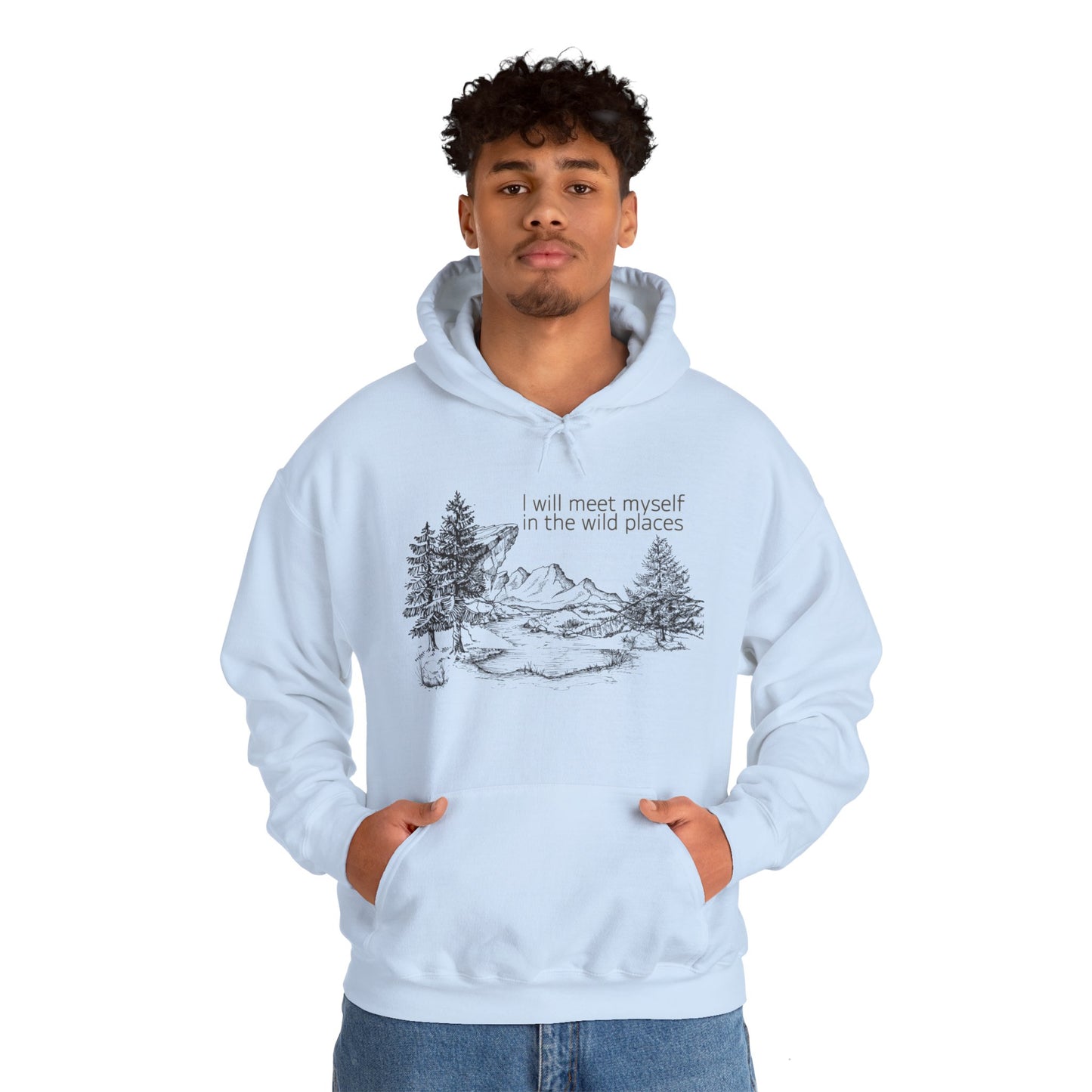 I Will Meet Myself In The Wild Places - Minimalist Unisex Heavy Blend™ Hooded Sweatshirt