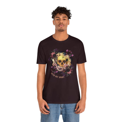 Never Not Spooky - Flower Skull Unisex Jersey Short Sleeve Tee