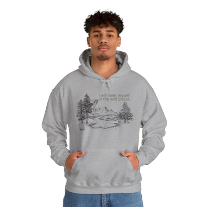 I Will Meet Myself In The Wild Places - Minimalist Unisex Heavy Blend™ Hooded Sweatshirt