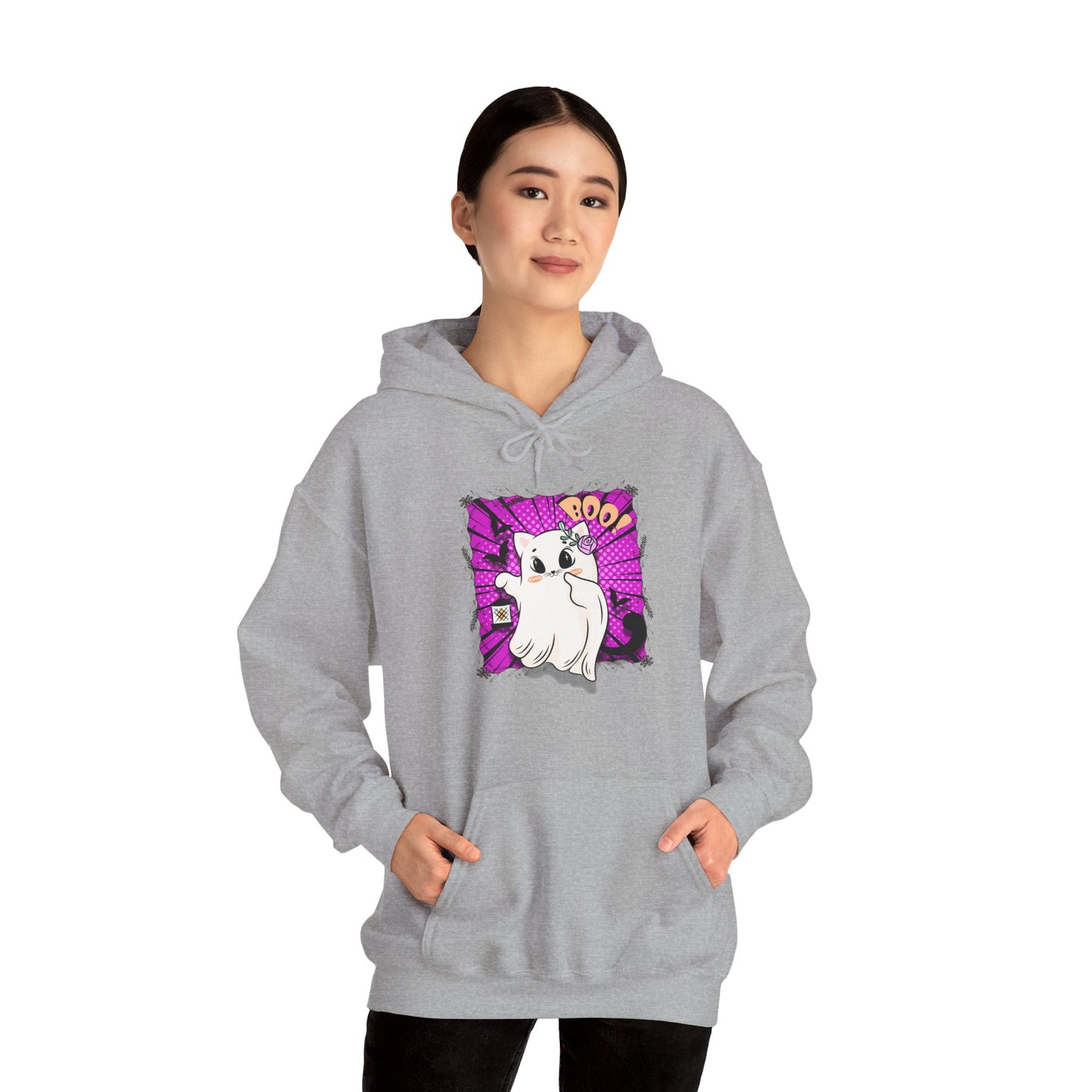 Boo Kitty Unisex Heavy Blend™ Hooded Sweatshirt