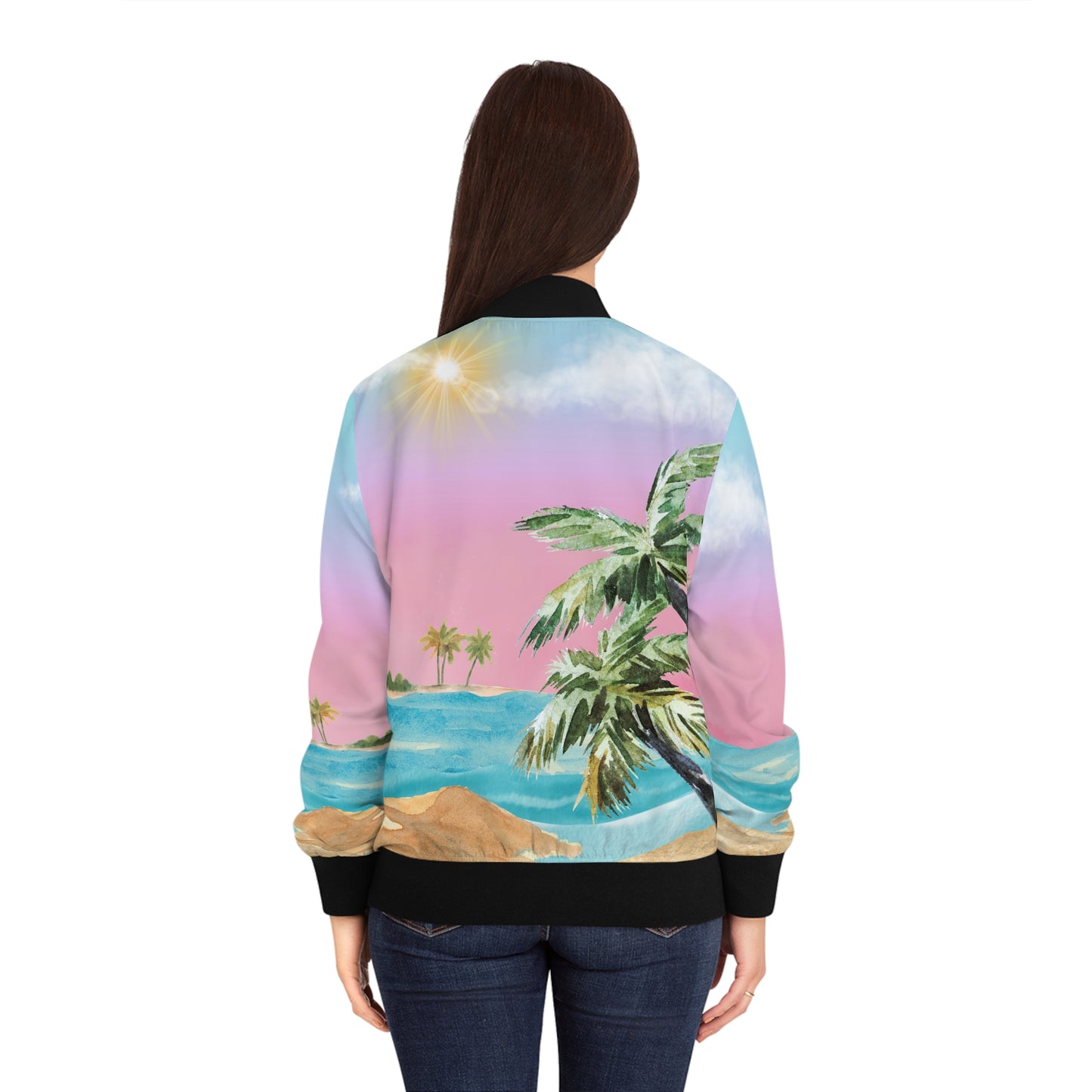 Beach Women's Bomber Jacket (AOP)