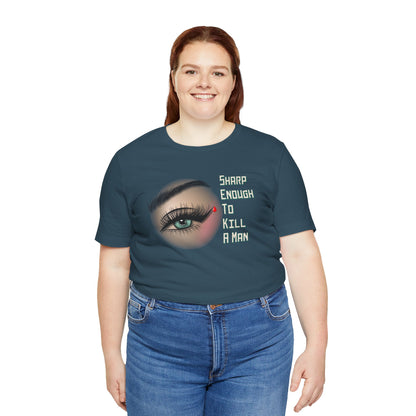 Sharp Enough (green eye) Unisex Jersey Short Sleeve Tee