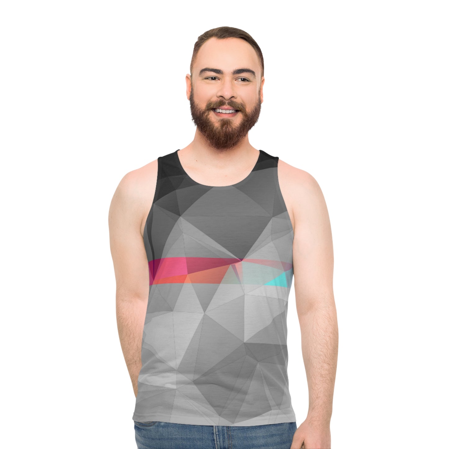 Polygon Contrast Unisex Tank Top (AOP)