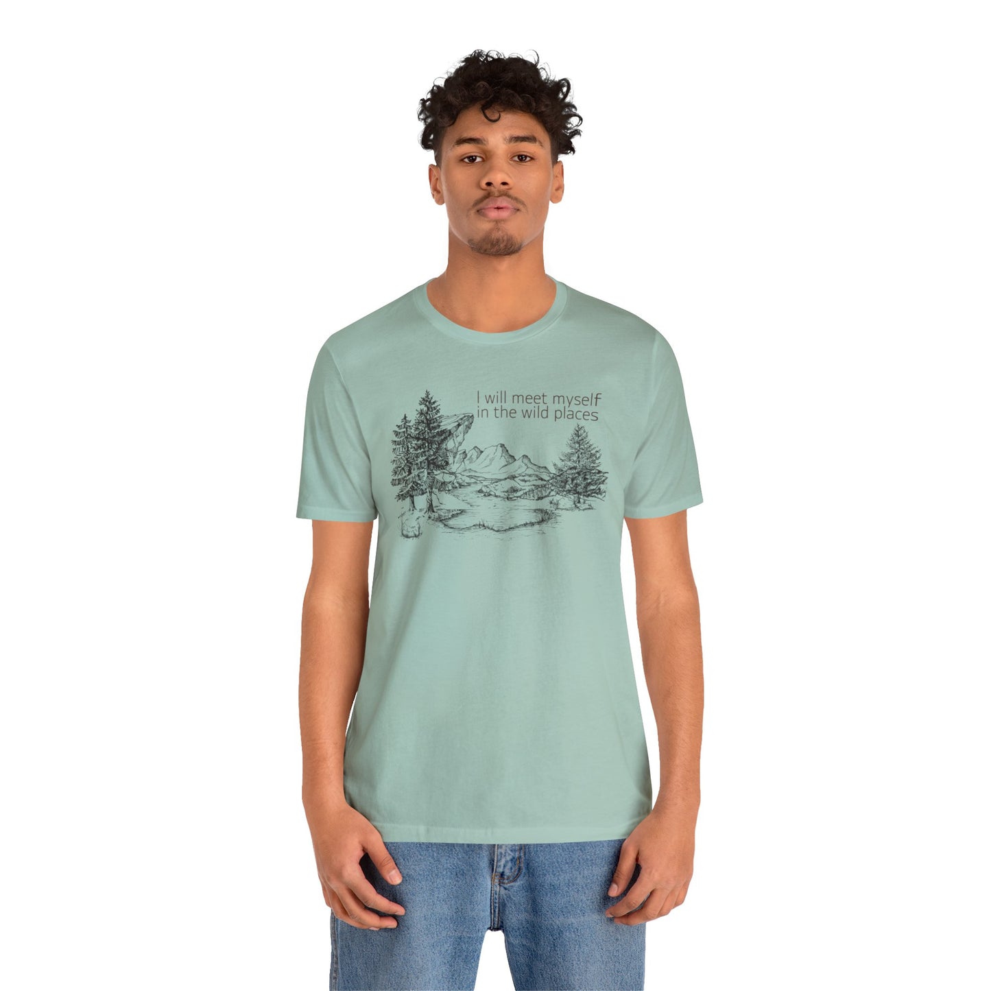 I Will Meet Myself In The Wild Places - Line Drawn Unisex Jersey Short Sleeve Tee