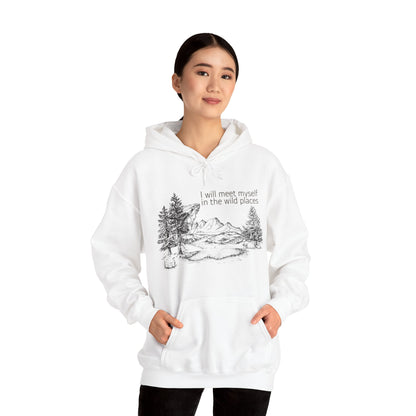 I Will Meet Myself In The Wild Places - Minimalist Unisex Heavy Blend™ Hooded Sweatshirt