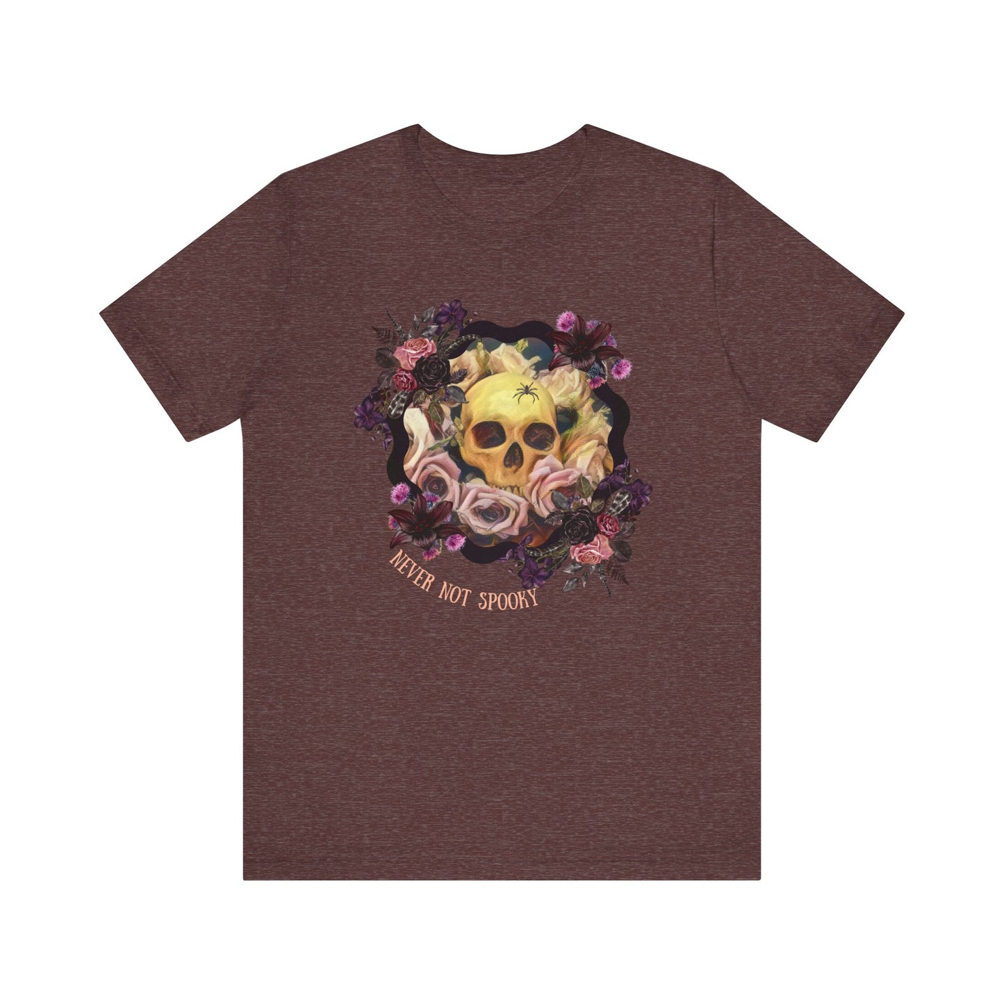 Never Not Spooky - Flower Skull Unisex Jersey Short Sleeve Tee