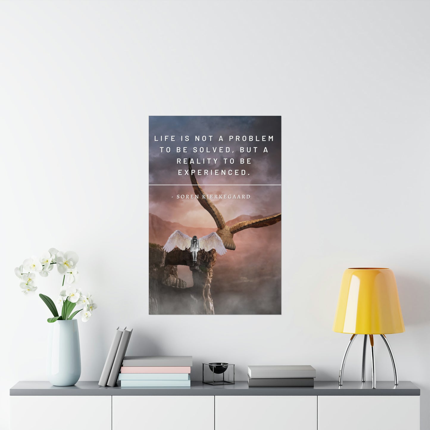 Learning To Fly with Giants - Soren Kierkegaard Quote Matte Vertical Posters