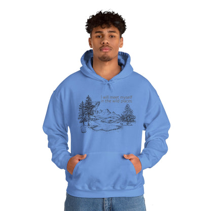 I Will Meet Myself In The Wild Places - Minimalist Unisex Heavy Blend™ Hooded Sweatshirt