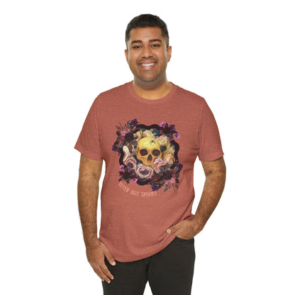 Never Not Spooky - Flower Skull Unisex Jersey Short Sleeve Tee