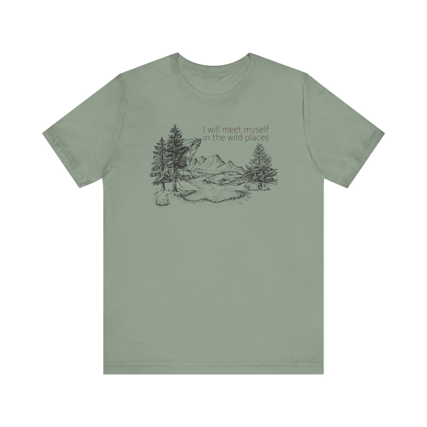 I Will Meet Myself In The Wild Places - Line Drawn Unisex Jersey Short Sleeve Tee