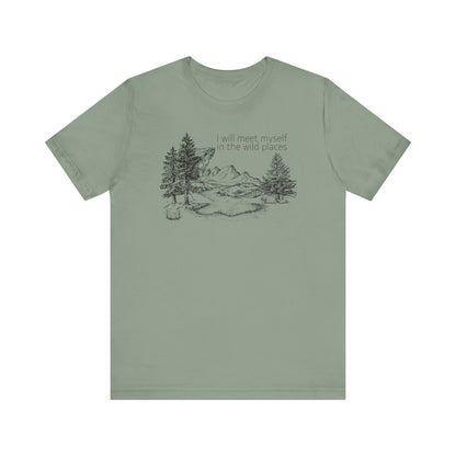 I Will Meet Myself In The Wild Places - Line Drawn Unisex Jersey Short Sleeve Tee