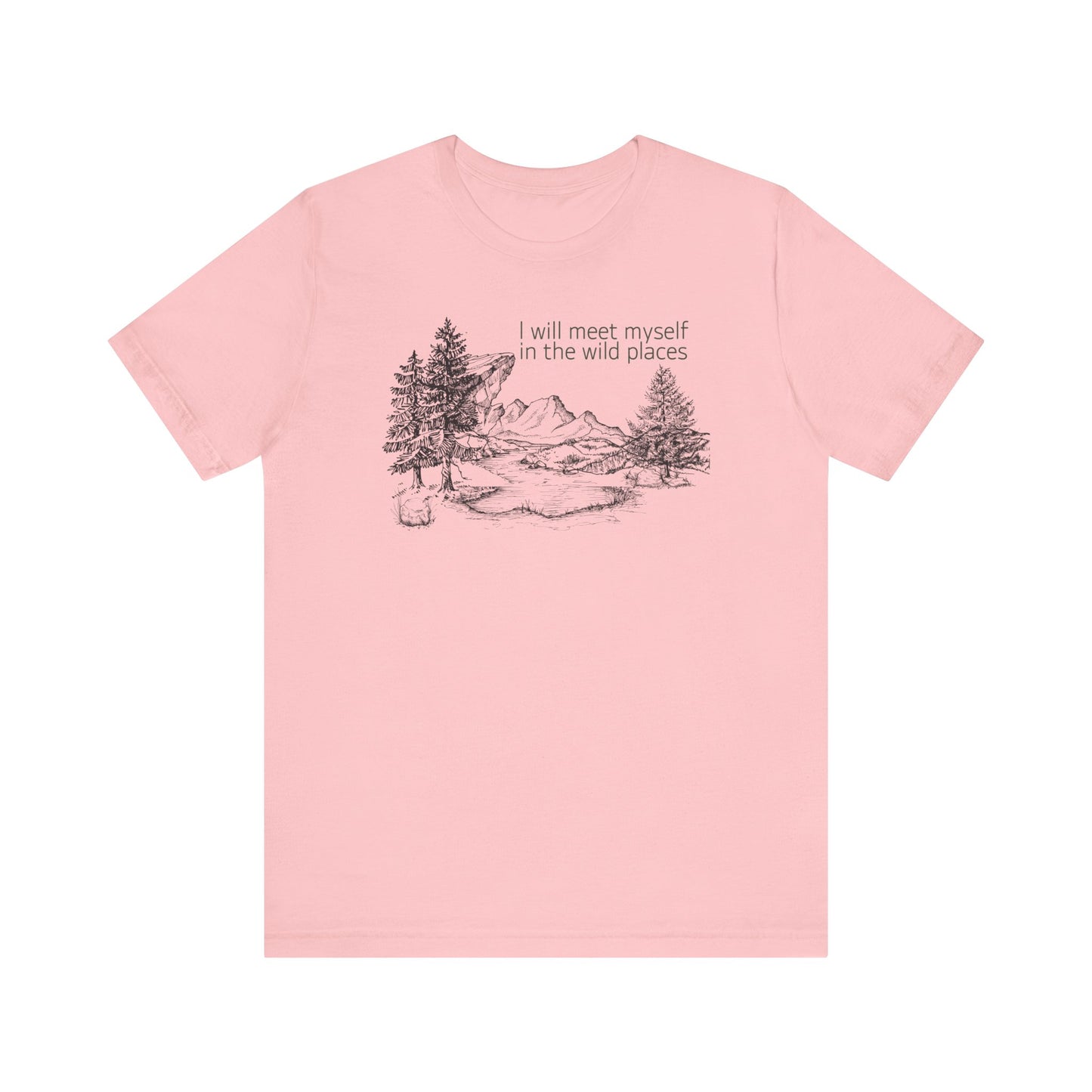 I Will Meet Myself In The Wild Places - Line Drawn Unisex Jersey Short Sleeve Tee