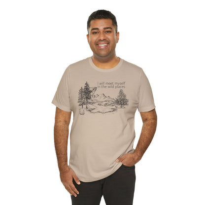 I Will Meet Myself In The Wild Places - Line Drawn Unisex Jersey Short Sleeve Tee