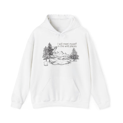 I Will Meet Myself In The Wild Places - Minimalist Unisex Heavy Blend™ Hooded Sweatshirt