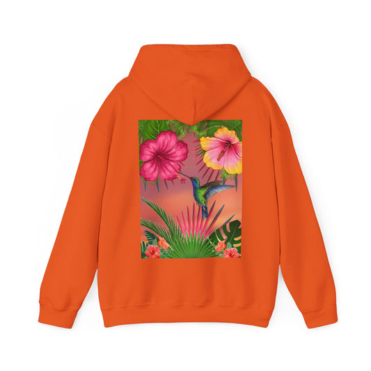 Hummingbird & Hibiscus Unisex Heavy Blend™ Hooded Sweatshirt