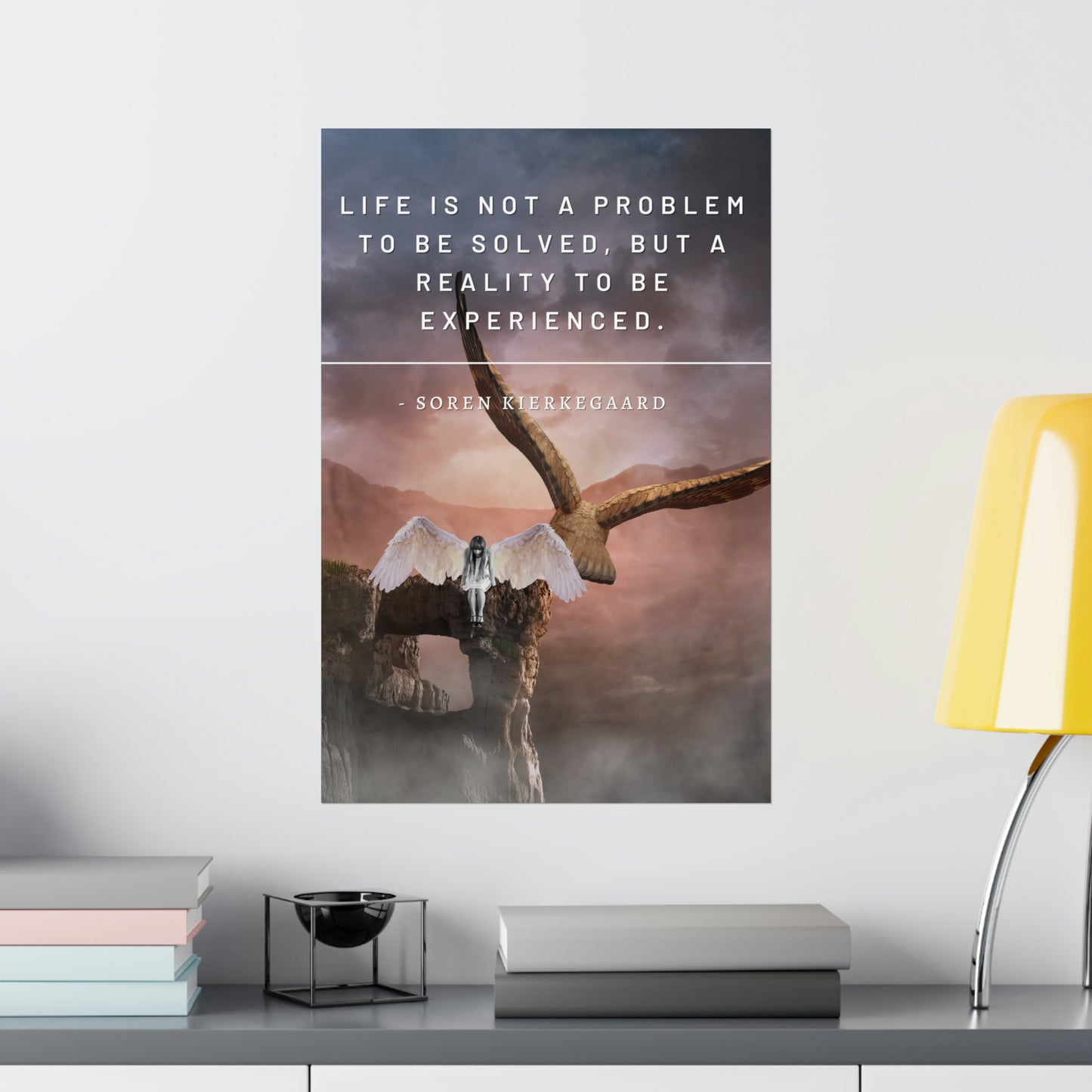 Learning To Fly with Giants - Soren Kierkegaard Quote Matte Vertical Posters