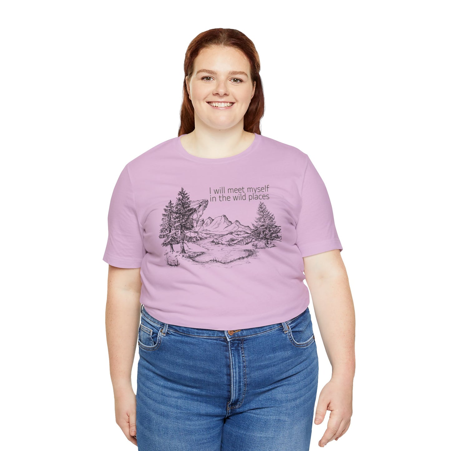 I Will Meet Myself In The Wild Places - Line Drawn Unisex Jersey Short Sleeve Tee