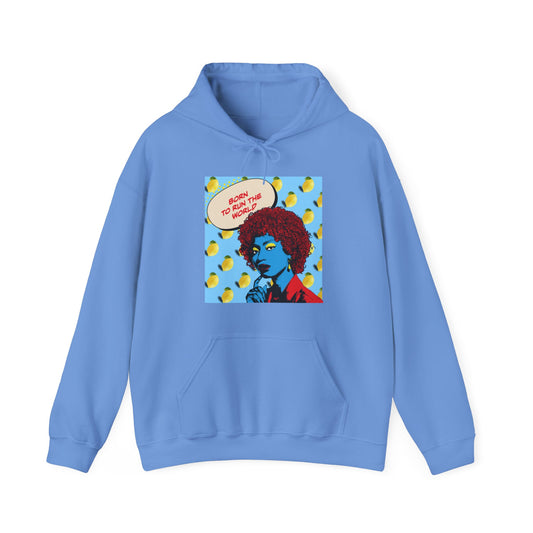 Born to Run the World! Pop Art Unisex Heavy Blend™ Hooded Sweatshirt