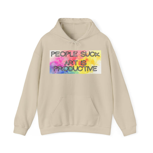 People Suck. Art is Productive. Unisex Heavy Blend™ Hooded Sweatshirt