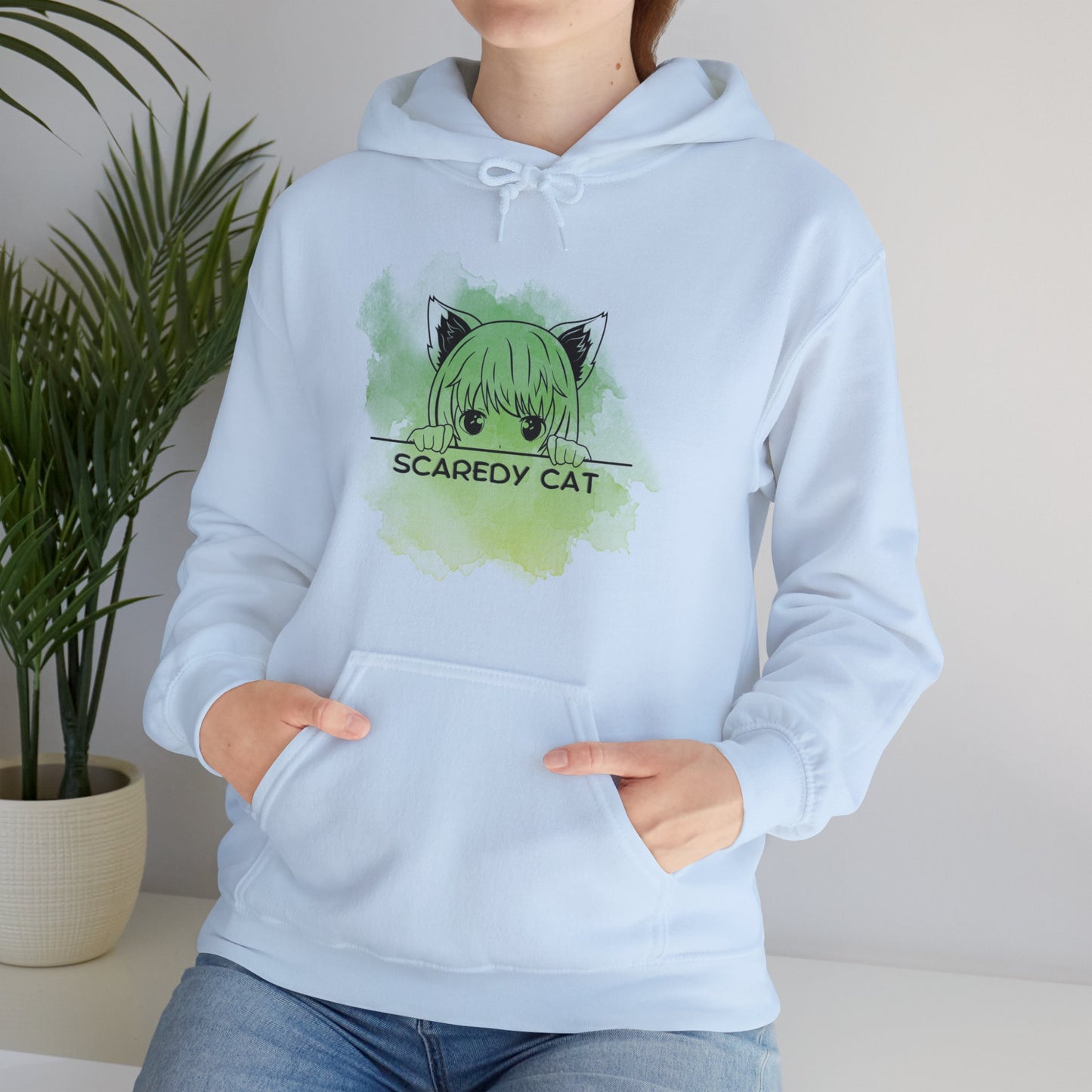 Anime Scaredy Cat Unisex Heavy Blend™ Hooded Sweatshirt