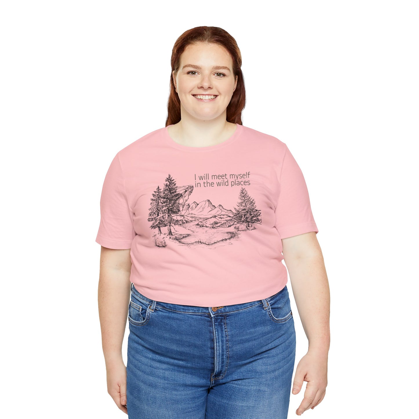 I Will Meet Myself In The Wild Places - Line Drawn Unisex Jersey Short Sleeve Tee