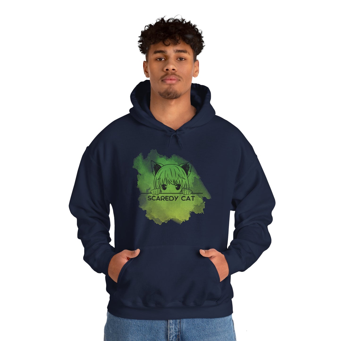 Anime Scaredy Cat Unisex Heavy Blend™ Hooded Sweatshirt