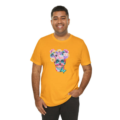 Neon Floral Skull Unisex Jersey Short Sleeve Tee