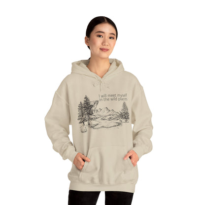 I Will Meet Myself In The Wild Places - Minimalist Unisex Heavy Blend™ Hooded Sweatshirt