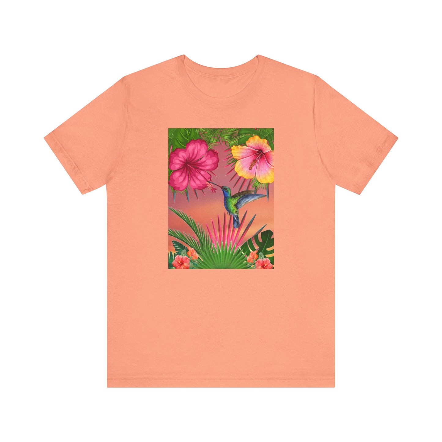 Hummingbird & Hibiscus Unisex Jersey Short Sleeve Tee