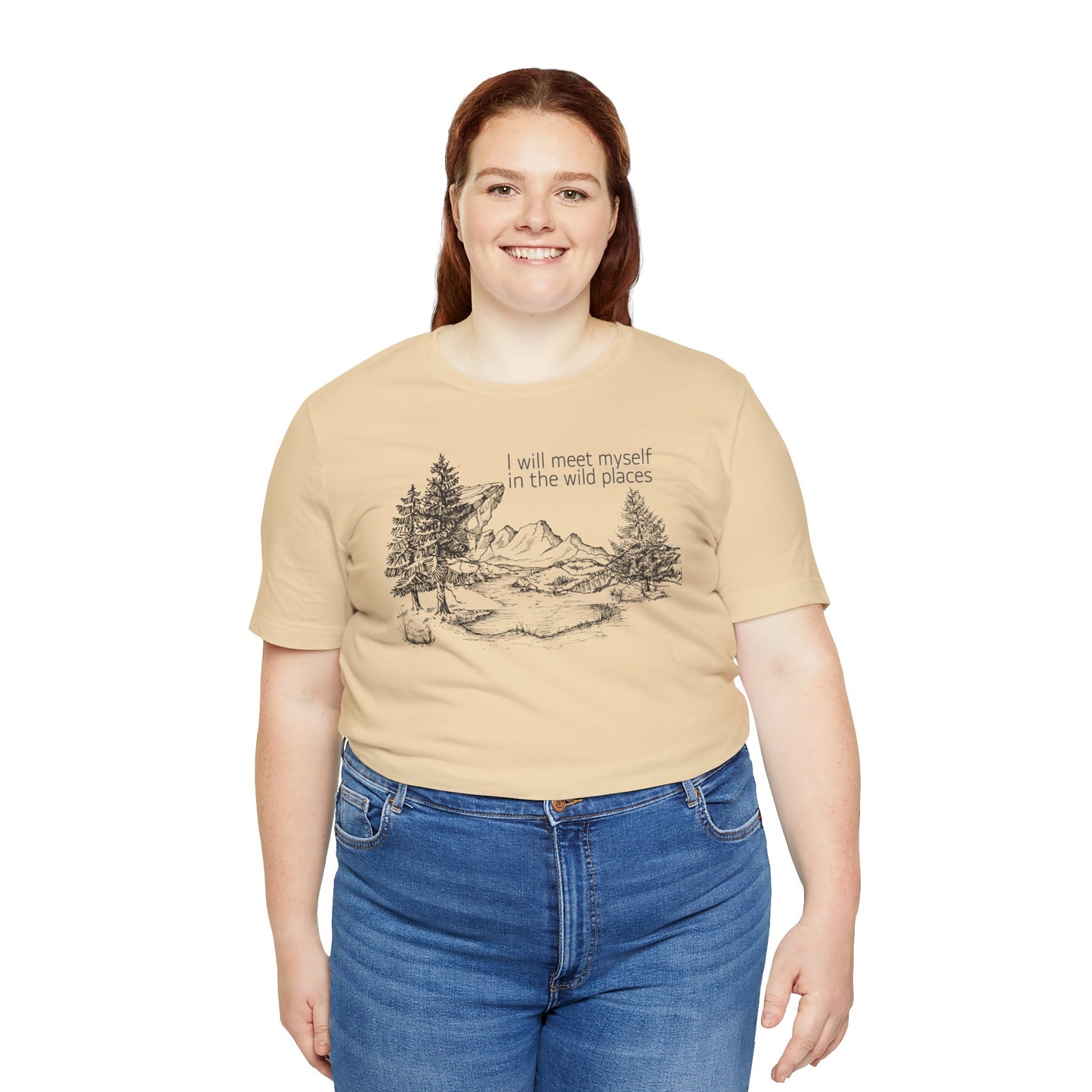 I Will Meet Myself In The Wild Places - Line Drawn Unisex Jersey Short Sleeve Tee