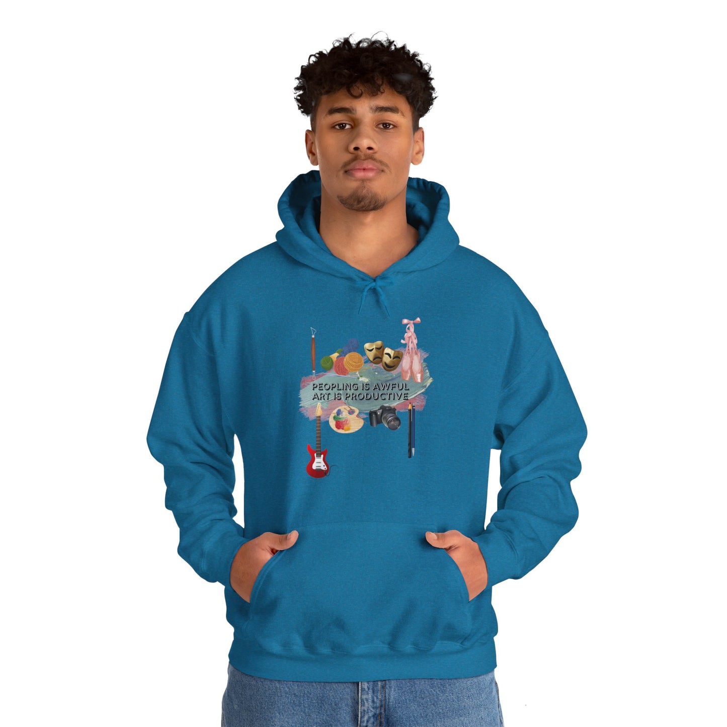 Peopling is awful. Art is productive. Unisex Heavy Blend™ Hooded Sweatshirt