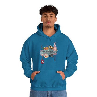 Peopling is awful. Art is productive. Unisex Heavy Blend™ Hooded Sweatshirt