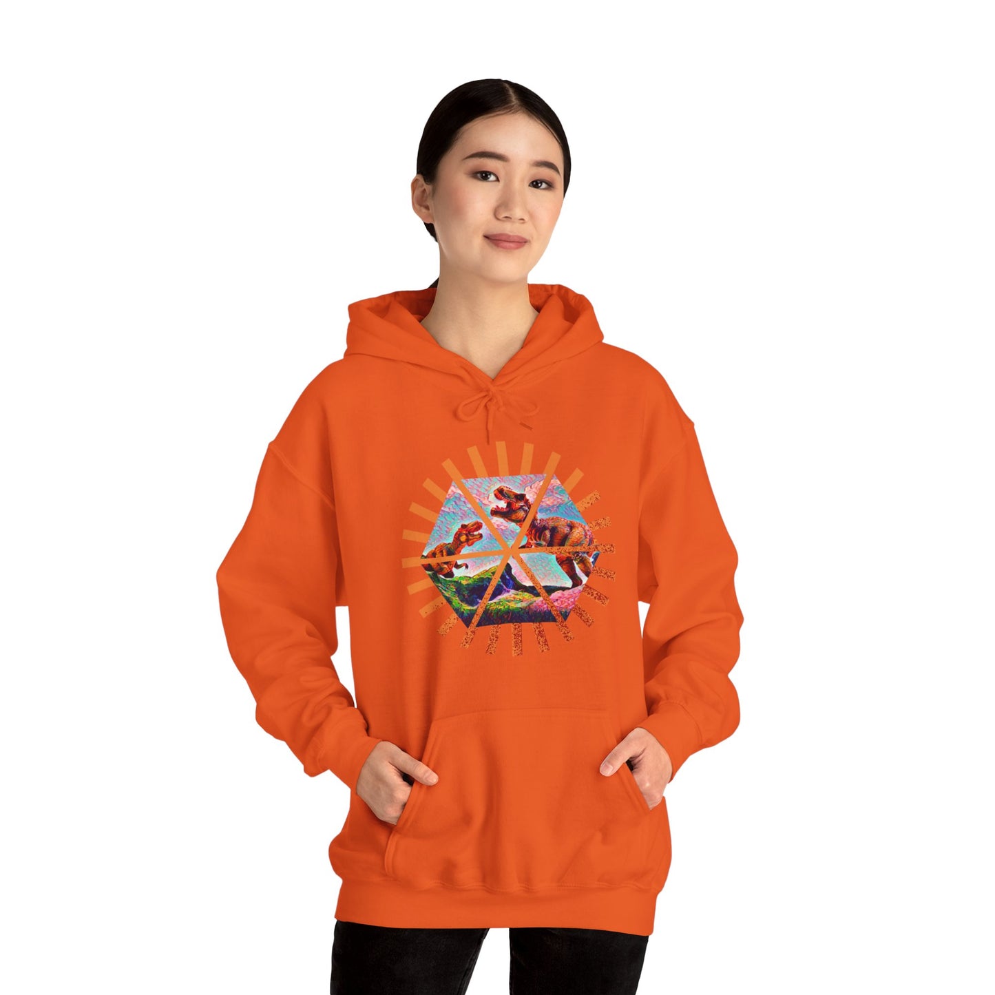 T-Rex sings the song of its people! Unisex Heavy Blend™ Hooded Sweatshirt