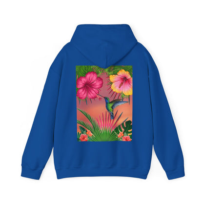 Hummingbird & Hibiscus Unisex Heavy Blend™ Hooded Sweatshirt