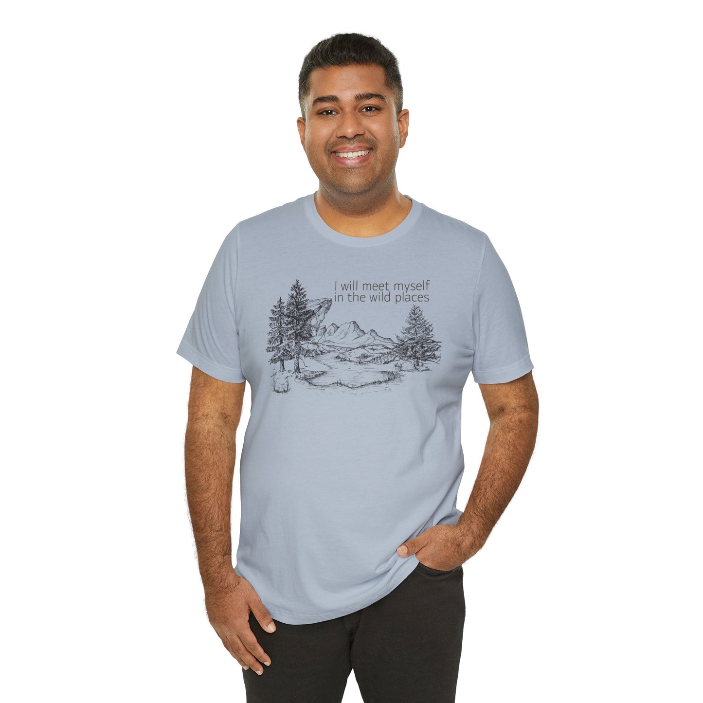 I Will Meet Myself In The Wild Places - Line Drawn Unisex Jersey Short Sleeve Tee