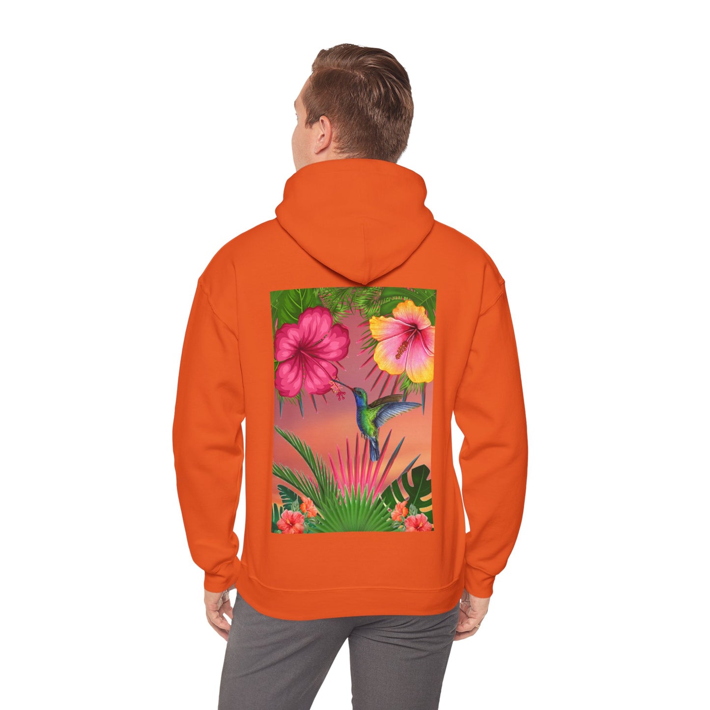 Hummingbird & Hibiscus Unisex Heavy Blend™ Hooded Sweatshirt