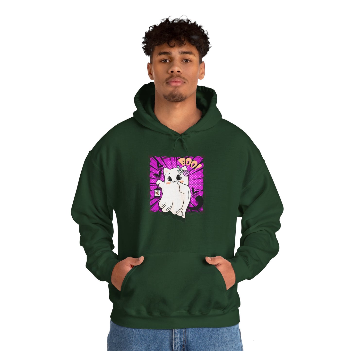 Boo Kitty Unisex Heavy Blend™ Hooded Sweatshirt