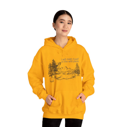 I Will Meet Myself In The Wild Places - Minimalist Unisex Heavy Blend™ Hooded Sweatshirt