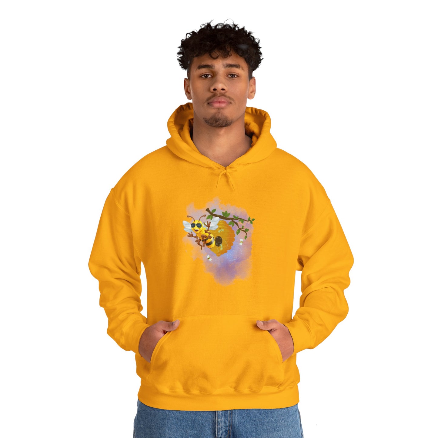 Super Cool Bee, Bro Unisex Heavy Blend™ Hooded Sweatshirt