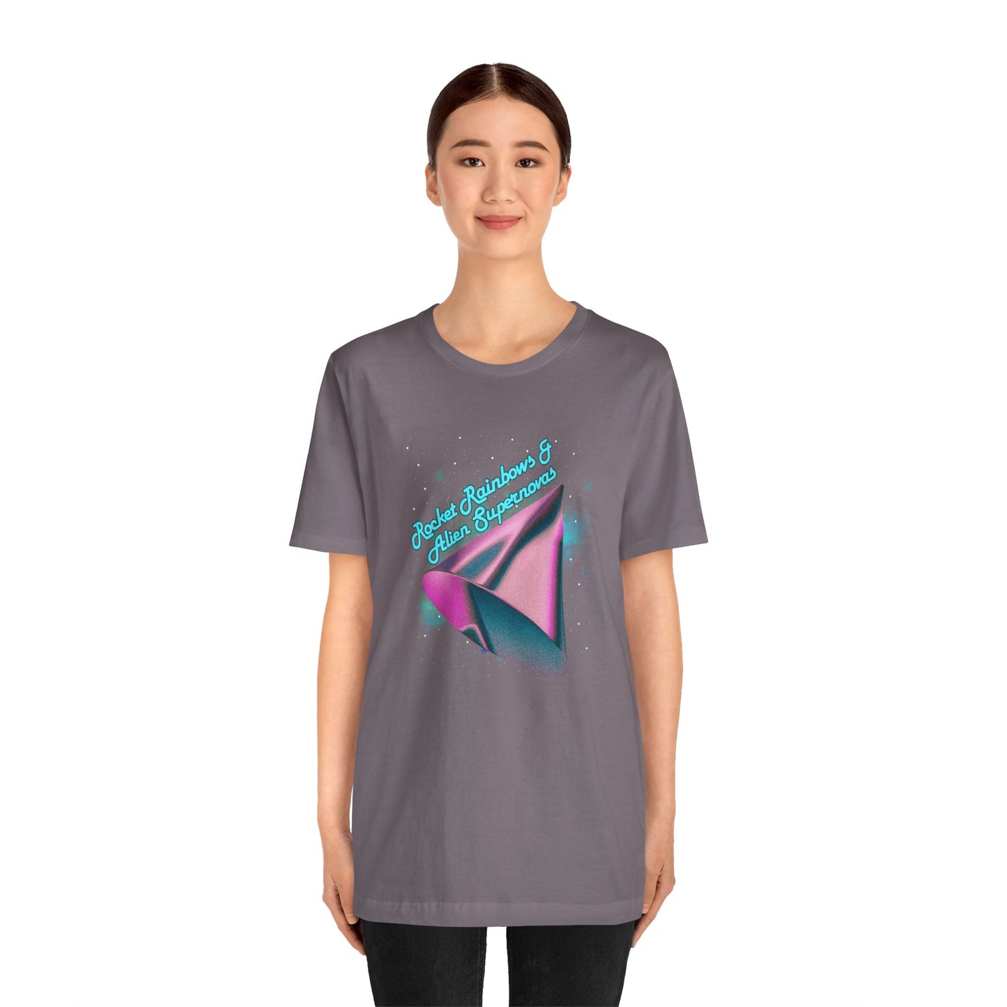 Rocket Rainbows & Alien Supernovas Unisex Jersey Short Sleeve Tee